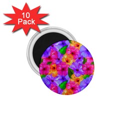 Watercolor Flowers  Multi-colored Bright Flowers 1 75  Magnets (10 Pack)  by SychEva