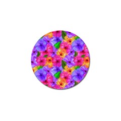 Watercolor Flowers  Multi-colored Bright Flowers Golf Ball Marker (4 Pack) by SychEva