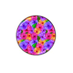 Watercolor Flowers  Multi-colored Bright Flowers Hat Clip Ball Marker (4 Pack) by SychEva