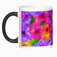 Watercolor Flowers  Multi-colored Bright Flowers Morph Mugs by SychEva