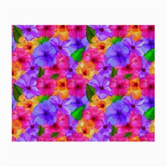 Watercolor Flowers  Multi-colored Bright Flowers Small Glasses Cloth by SychEva