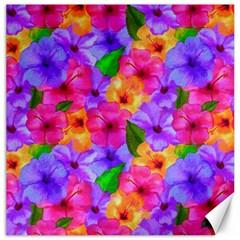 Watercolor Flowers  Multi-colored Bright Flowers Canvas 12  X 12  by SychEva