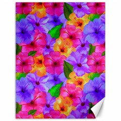 Watercolor Flowers  Multi-colored Bright Flowers Canvas 12  X 16  by SychEva