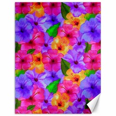 Watercolor Flowers  Multi-colored Bright Flowers Canvas 18  X 24  by SychEva