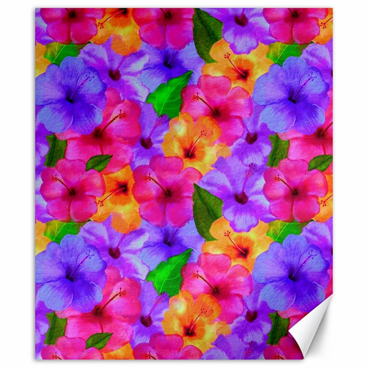 Watercolor Flowers  Multi-colored Bright Flowers Canvas 20  x 24 