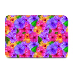 Watercolor Flowers  Multi-colored Bright Flowers Plate Mats by SychEva