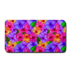 Watercolor Flowers  Multi-colored Bright Flowers Medium Bar Mats