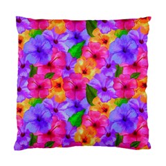 Watercolor Flowers  Multi-colored Bright Flowers Standard Cushion Case (two Sides) by SychEva