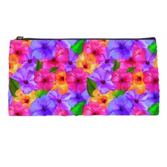 Watercolor Flowers  Multi-colored Bright Flowers Pencil Case by SychEva