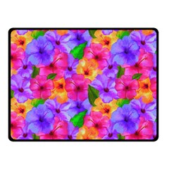 Watercolor Flowers  Multi-colored Bright Flowers Fleece Blanket (small) by SychEva