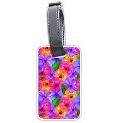 Watercolor Flowers  Multi-colored Bright Flowers Luggage Tag (one Side) by SychEva