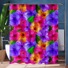 Watercolor Flowers  Multi-colored Bright Flowers Shower Curtain 60  X 72  (medium)  by SychEva