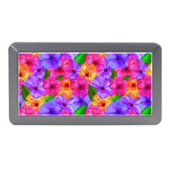 Watercolor Flowers  Multi-colored Bright Flowers Memory Card Reader (mini) by SychEva