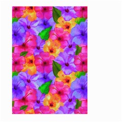 Watercolor Flowers  Multi-colored Bright Flowers Large Garden Flag (two Sides) by SychEva