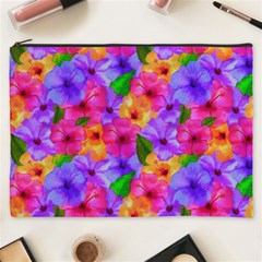 Watercolor Flowers  Multi-colored Bright Flowers Cosmetic Bag (xxxl) by SychEva