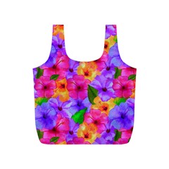 Watercolor Flowers  Multi-colored Bright Flowers Full Print Recycle Bag (s) by SychEva