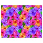 Watercolor Flowers  Multi-colored Bright Flowers Double Sided Flano Blanket (Medium)  60 x50  Blanket Front