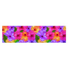 Watercolor Flowers  Multi-colored Bright Flowers Satin Scarf (oblong) by SychEva