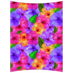 Watercolor Flowers  Multi-colored Bright Flowers Back Support Cushion by SychEva