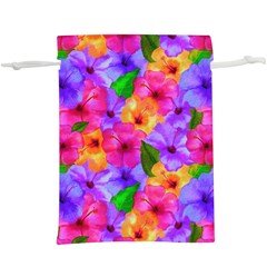 Watercolor Flowers  Multi-colored Bright Flowers  Lightweight Drawstring Pouch (xl) by SychEva