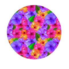 Watercolor Flowers  Multi-colored Bright Flowers Mini Round Pill Box (pack Of 3) by SychEva