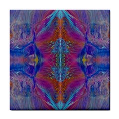 Flowing Duo  Tile Coaster by kaleidomarblingart