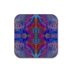 Flowing Duo  Rubber Coaster (square)  by kaleidomarblingart