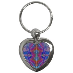 Flowing Duo  Key Chain (heart) by kaleidomarblingart