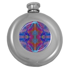 Flowing Duo  Round Hip Flask (5 Oz) by kaleidomarblingart