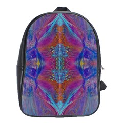 Flowing Duo  School Bag (xl) by kaleidomarblingart