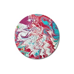 Marbling Patterns Magnet 3  (round) by kaleidomarblingart