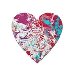 Marbling Patterns Heart Magnet by kaleidomarblingart