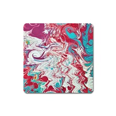 Marbling Patterns Square Magnet by kaleidomarblingart