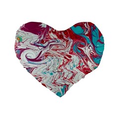 Marbling Patterns Standard 16  Premium Heart Shape Cushions by kaleidomarblingart