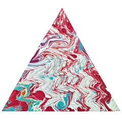 Marbling Patterns Wooden Puzzle Triangle by kaleidomarblingart