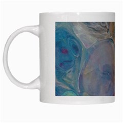 Marbled Pebbles White Mugs by kaleidomarblingart