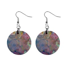 Marbled Pebbles Mini Button Earrings by kaleidomarblingart