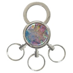 Marbled Pebbles 3-ring Key Chain by kaleidomarblingart