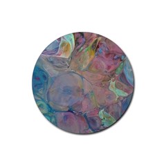 Marbled Pebbles Rubber Round Coaster (4 Pack)  by kaleidomarblingart