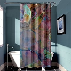 Marbled Pebbles Shower Curtain 36  X 72  (stall)  by kaleidomarblingart