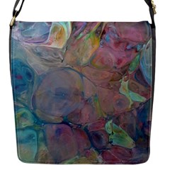 Marbled Pebbles Flap Closure Messenger Bag (s) by kaleidomarblingart