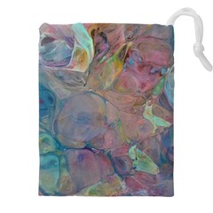 Marbled Pebbles Drawstring Pouch (5xl) by kaleidomarblingart