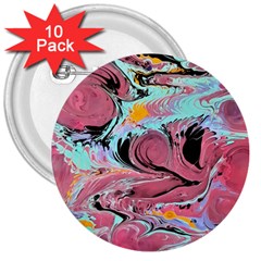 Abstract Marble 3  Buttons (10 Pack)  by kaleidomarblingart