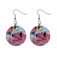 Abstract Marble Mini Button Earrings