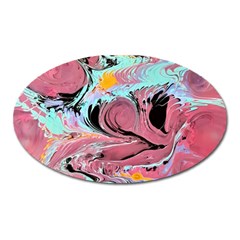 Abstract Marble Oval Magnet by kaleidomarblingart