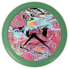 Abstract Marble Color Wall Clock by kaleidomarblingart