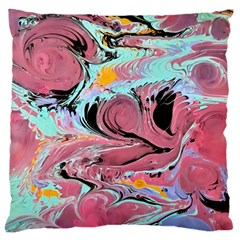 Abstract Marble Large Cushion Case (one Side) by kaleidomarblingart