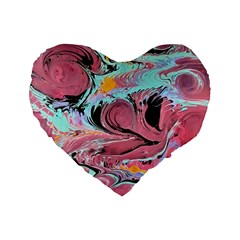 Abstract Marble Standard 16  Premium Heart Shape Cushions by kaleidomarblingart