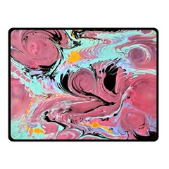 Abstract Marble Double Sided Fleece Blanket (small)  by kaleidomarblingart