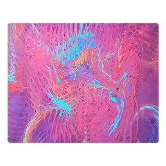 Magenta On Blue Feathers Double Sided Flano Blanket (large)  by kaleidomarblingart